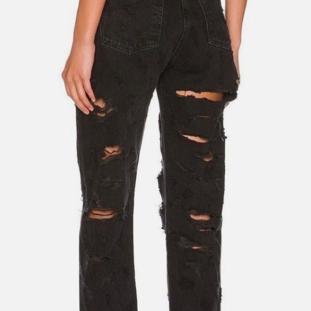 Agolde Criss Cross Distressed Black Women Jeans 26